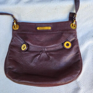 Joelle Hawkins plum leather shoulder‎ bag
